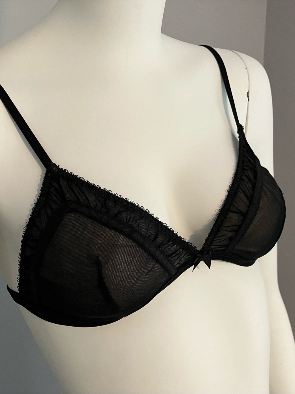 Sheer Black Bra - Women's Intimates